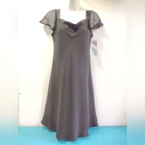 NWT Jones New York Pullover Stretch A-Line Cowl Neck Dress Black Size 10P